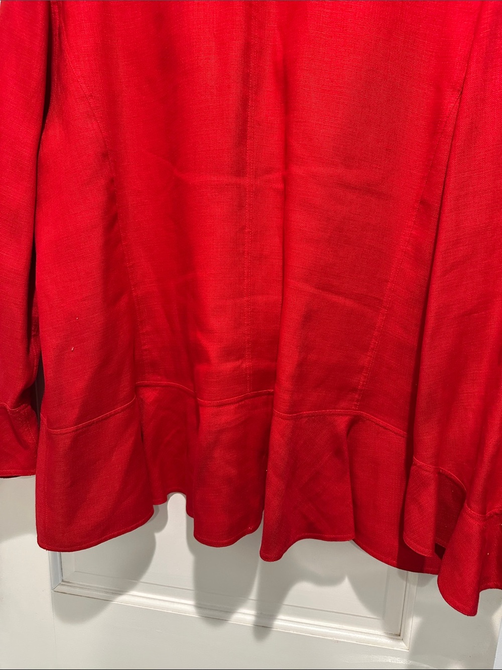 Anne Klein Red Ruffle Front Jacket - Picture 10 of 10
